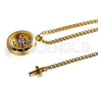 Collier croix montre de poche mécanique