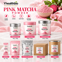 Poudre de Matcha Rose Charmante, Poudre de Thé Teintée Fine, Teinte Rose Uniforme pour la Préparation de Boissons, la Pâtisserie et les Garnitures