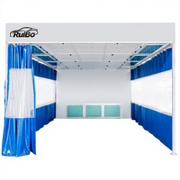 Station de préparation RuiBo : Cabine de peinture sans poussière avec rideau, poste de travail, éclairage de plafond, filtre, ventilation, mobile et modulaire