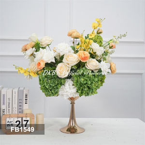 DKB Realistic Artificial Silk Flower Balls Centerpieces Roses Flower Ball Customizable Sizes Handmade Wedding <b>Table</b> Decorations - Product Image 3