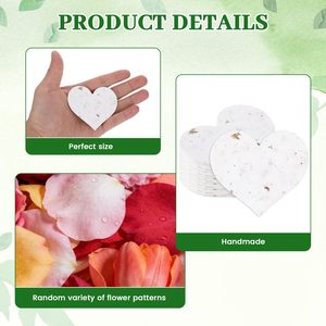 Segnalibro Personalizzato a Forma <span class=keywords><strong>di</strong></span> Cuore in Carta Piantabile con Semi, Ecologico, per Bomboniere <span class=keywords><strong>di</strong></span> Matrimonio - Product Image 3