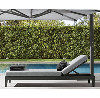 Patio dossier réglable 5 positions repositionnement facile chaise longue en aluminium antirouille meubles en métal