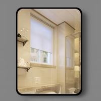 Espejo LED Inteligente Rectangular Moderno de Aluminio con Desempañador, Clasificación IP54, Interruptor Táctil Iluminado para Baño, Dormitorio, Hotel, Salón