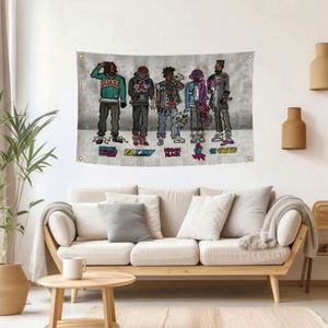 ธงขนาด 3x5 ฟุต (90x150 ซม.) ผลิตโดยโรงงาน ขายส่ง ผ้าโพลีเอสเตอร์ 100% พิมพ์ดิจิทัล คุณภาพดี ธงสั่งทำ ธงแฟนคลับ - Product Image 5