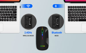 Souris optique sans fil rechargeable Bluetooth avec rétroéclairage LED personnalisée 2,4 G - Product Image 5