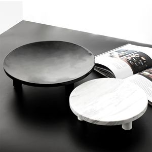 Vassoio Treppiede Moderno in Marmo Stonekocc, Decorazione Multifunzione per Cucina, Soggiorno, Hotel - Product Image 3