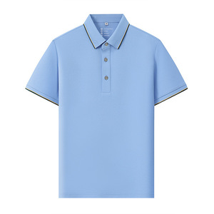 Camisa Polo de Color Sólido, Poliéster, Manga Corta, Ribete en Contraste, Uso Diario - Product Image 4