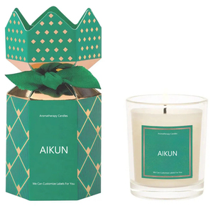 AIKUN Velas Perfumadas de Vidrio de Cera de Soja Personalizadas Premium Lujo Navidad Pascua Decoración Barras Bajo Precio Acción de Gracias Diwali - Product Image 4