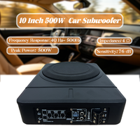 Subwoofer actif fin de 10 pouces à installer sous le siège, 120W RMS, bobine simple en aluminium, haut-parleur de basses mono pour voiture, apparence personnalisée, vente en gros