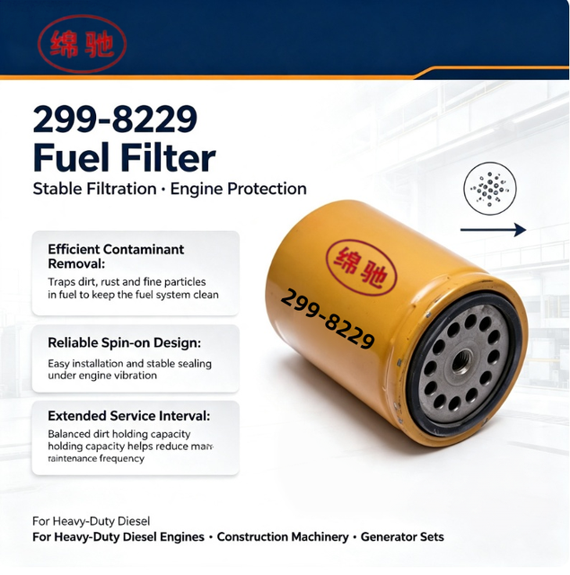 Customized High Quality Spin-on Fuel Filter 299-8229 for Excavator Engine Spare Parts