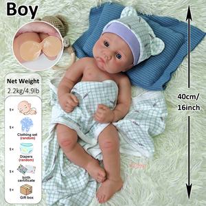 OEM/ODM servicio completo de silicona sólida <span class=keywords><strong>Reborn</strong></span> Doll Boy 16 "juguete suave bebé puede beber coleccionables directo de fábrica recién nacido muñecas - Product Image 2