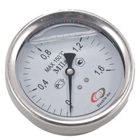 Personnalisable liquide en acier inoxydable Mbar glycérine hydraulique rempli d'huile manomètre Psi manomètre Instruments de température
