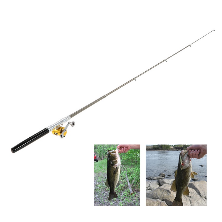 Saldi Canna da pesca telescopica in fibra di vetro da 1-2,3 m Asta ultraleggera portatile per la