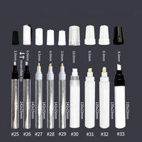 Stylo marqueur à pointe feutre rechargeable, taille de pointe petite ou grande, étiquette privée personnalisée, valve liquide à pression, tube métallique vide, stylo marqueur à peinture