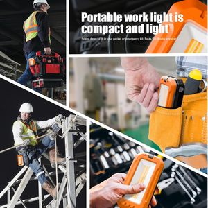 Lampe de travail LED rechargeable 7000 mAh, 1200 lumens, base magnétique, lampes de travail magnétiques portables pour les chantiers, les urgences, le camping - Product Image 5