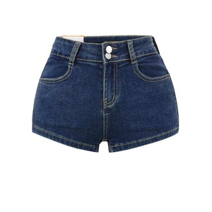 Shorts de mezclilla elásticos rasgados de talla grande para <span class=keywords><strong>mujer</strong></span>, transpirables, estilo vintage, con estampado de moda para verano, para chicas y damas de talla grande. - Product Image 3