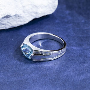 Anillo de Plata de Ley 925 con Gema de Corte Ovalado para Boda, Modelo MSR-1797 de Messi Jewelry - Product Image 2