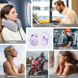 Foldable Soft Silicone <b>Earplugs</b> for Noise Reduction Reusable Hearing Protection Sleep Sensitivity <b>Snoring</b> Relief Travel Sleep - Product Image 6