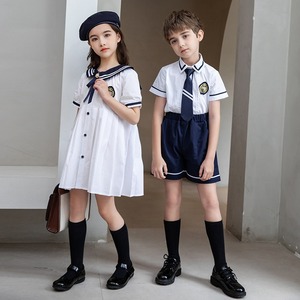 Blanc enfant fille retour à l'école robe marin Style école uniforme nouveau mignon <span class=keywords><strong>maternelle</strong></span> école uniforme conception - Product Image 2