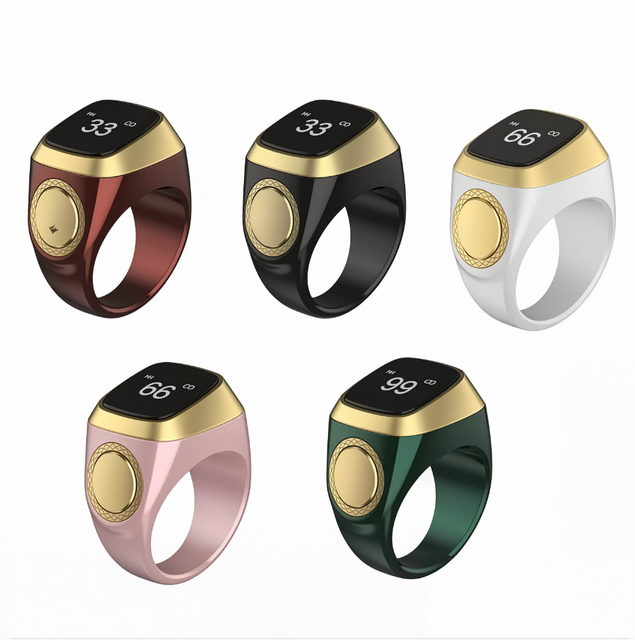 2024 Top SaleNewest Muslim Metal Finger Tasbih Counter Tassbeeh Tally Counter Smart Zikr Ring