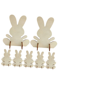 Decoraciones de Conejo de Madera sin Terminar al por Mayor para Manualidades de Pascua y Proyectos de Arte para Niños, Paquete de 10 Piezas, Dropshipping - Product Image 5