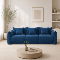 Canapé modulaire à trois places en tissu avec mousse haute densité, mobilier contemporain pour salon, appartement, hôtel