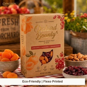 Caja de Cartón Kraft Plegable Personalizada, Impresa en Flexografía Mate, con Cierre Encajado, para Frutos Secos, Regalos, Aperitivos, Comida Gourmet, Empaque para Negocios - Product Image 1