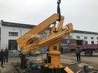 Mini-grue de pont marine électrique hydraulique télescopique pliable à flèche articulée de 5 tonnes, 4-12 m, pour levage de navires et pêche