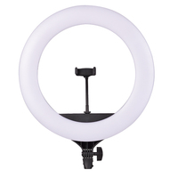 Anneau lumineux CL-18 5600k avec 3 supports de téléphone flexibles, anneau lumineux 48w largement utilisé en streaming en direct, en enregistrement vidéo et autres médias sociaux