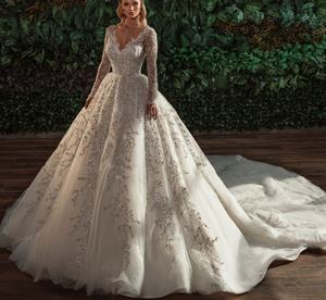 Robe de mariée blanche à la mode, haut de gamme, luxe, strass, robe de mariée africaine pour femmes, 2023 - Product Image 1