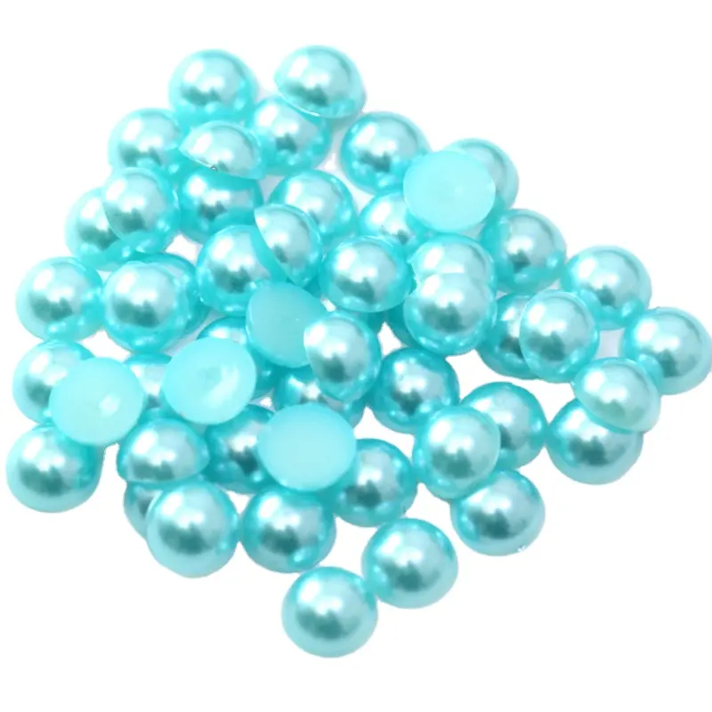 ABS imitazione perla perla della parte inferiore piana metà della superficie branello allentato rotondo FAI DA TE chiodo della perla materiale accessori per capelli di perline