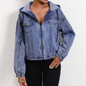 <span class=keywords><strong>Veste</strong></span> <span class=keywords><strong>femme</strong></span> décontracté à capuche à manches longues fermeture éclair Denim <span class=keywords><strong>veste</strong></span> importation avec sweat à capuche <span class=keywords><strong>femme</strong></span> blazer australie formelle - Product Image 6