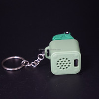 Porte-clés Fidget Grenouille Grinch LED RGB en PVC Rechargeable de Qualité Supérieure, Léger, Tendance Mode, avec Son de Clavier et Clic Vocal
