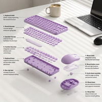 Combo de Teclado y Ratón Inalámbrico 2.4G de 75% con Colores Mixtos, Personalizado, 83 Teclas, para Oficina, Fabricación ODM OEM