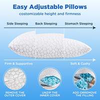 Oreiller de lit ergonomique de luxe moderne en mousse à mémoire de forme déchiquetée avec gel, ferme et réglable, pour le soutien du cou, hypoallergénique