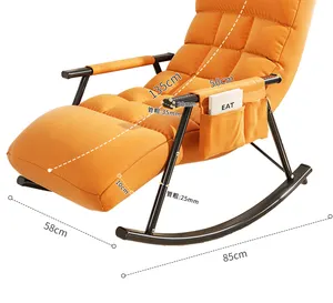 무료 Footstool 라운지 거실 직물 덮개를 씌운 안락 의자 흔들 의자 포켓