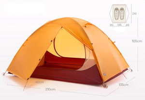Tenda da Campeggio Portatile Pieghevole a Quattro Stagioni con Doppio Strato in Lega di Alluminio e Tessuto in Nylon a Quadri, Una Camera da Letto - Product Image 6