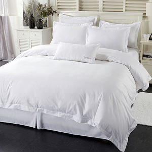 Fournitures de linge d'hôtel, <span class=keywords><strong>achat</strong></span> en gros, tissu 100% coton, T250 T300, literie d'hôtel blanche - Product Image 1