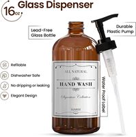 Bouteille en verre ambré Boston ronde avec pompe, personnalisable, 250 ml, 500 ml, 16 oz, 8 oz, pour savon liquide, lotion corporelle, shampoing – Meilleures ventes