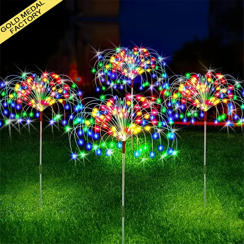 New Product Ideas 2023 Solar Fireworks Light Outdoor Garden Ornaments Patio Yard Christmas Decoration LED Solar Firework Lights