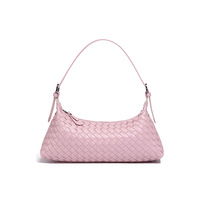 Pochettes tissées personnalisables pour femmes en cuir PU, sacs à main de soirée, sacs à bandoulière tissés faits main, sacs travers.