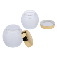 Vente en gros 100g 100ml Bouteille de pot de crème en verre dépoli transparent Conteneur de pot vide avec couvercle en plastique or argent