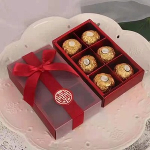 Venta al por mayor de <span class=keywords><strong>Chocolate</strong></span> regalo de bodas Caja de embalaje de dulces Paquete de galletas dulces <span class=keywords><strong>Ferrero</strong></span> caja de papel de té café desechable con lazo - Product Image 4