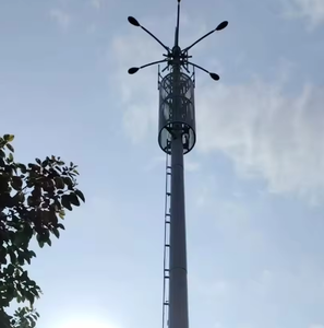 Tour de télé<span class=keywords><strong>communication</strong></span> monopoteau haute mât avec protection contre la foudre, 5G WiFi, tube unique, galvanisé à chaud, acier Q235B/Q355, antennes 20m-50m - Product Image 5