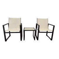 Nouvel ensemble de conversation de jardin 3 pièces de haute qualité pour l'extérieur 2026, mobilier de patio rembourré en tissu, table et chaises, ensemble de café