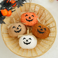 Niedliche, superweiche Plüsch-Kürbispuppe mit lächelndem Gesicht für Halloween, hängende Dekoration zur Stresslinderung mit PP-Baumwollfüllung.