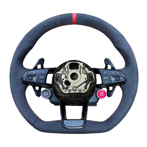 Volant en Alcantara cousu à la main pour <span class=keywords><strong>Audi</strong></span> R8 A1 A3 A4 A5 A6 A7 A8 A3 <span class=keywords><strong>TT</strong></span> TTRS Q5 RS3 RS7 Q7 C6 C8 S6 S7 B8 B8.5 B9 S3 S4 - Product Image 2