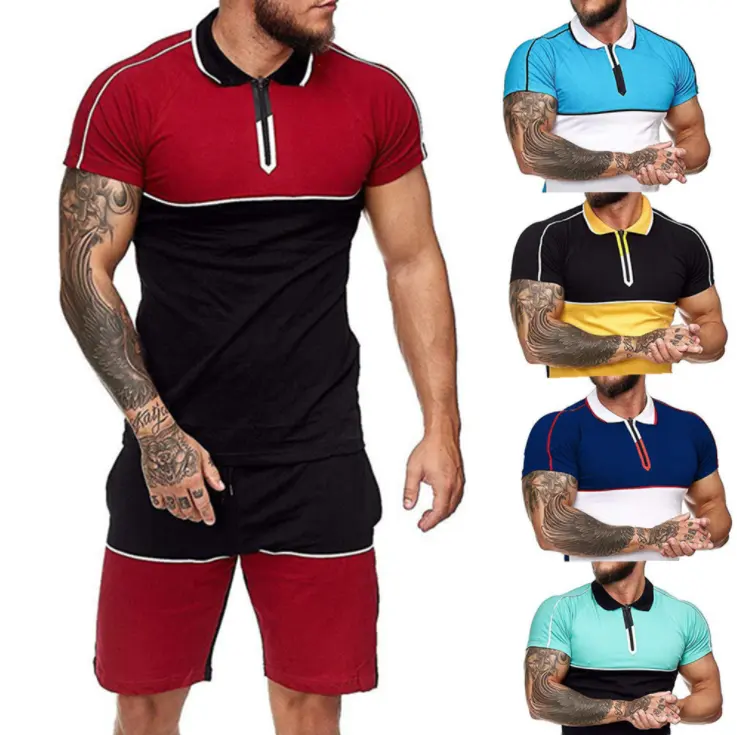 DiZNEW Men's Short Sets Wholesale Summer Clothes Men Tracksuit Men's Running Sport Clothing