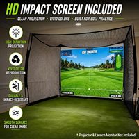 Filet de frappe de golf 11x8 pieds avec écran d'impact en maille métallique 5 plis, cage intérieure/extérieure pour simulateur de jardin et entraînement de swing complet