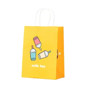 Bolsa de papel kraft para regalo de fiesta de Navidad tienda de alimentos reutilizable reciclada Impresión logotipo personalizable éxito de ventas proveedores